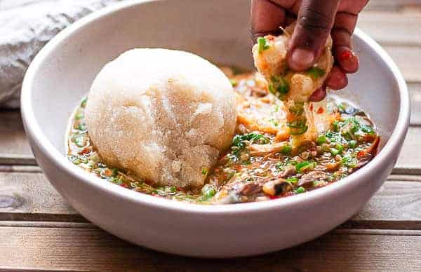 Okro soup with eba