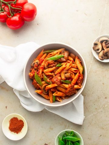 Pasta cooked with berbere spices