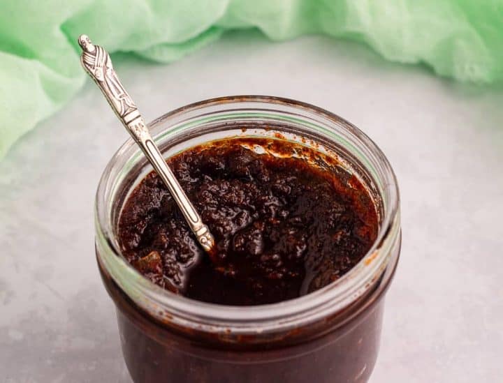 Ghana shito in a glass jar