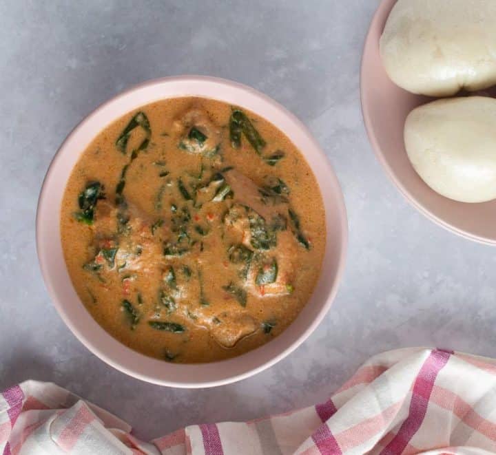 West African Peanut Soup with Chicken and Spinach