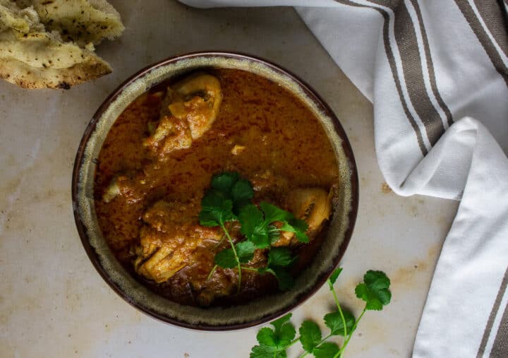 Kuku paka. East African coconut chicken curry in a bowl