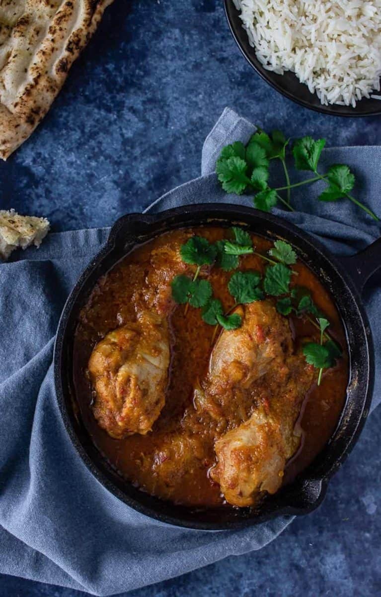 Kuku Paka - East African Chicken Curry in a cooking pan