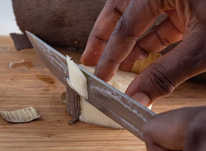 How to peel African yam image