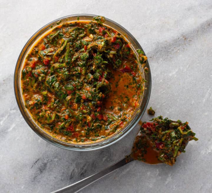 Red chermoula ;North African condiment