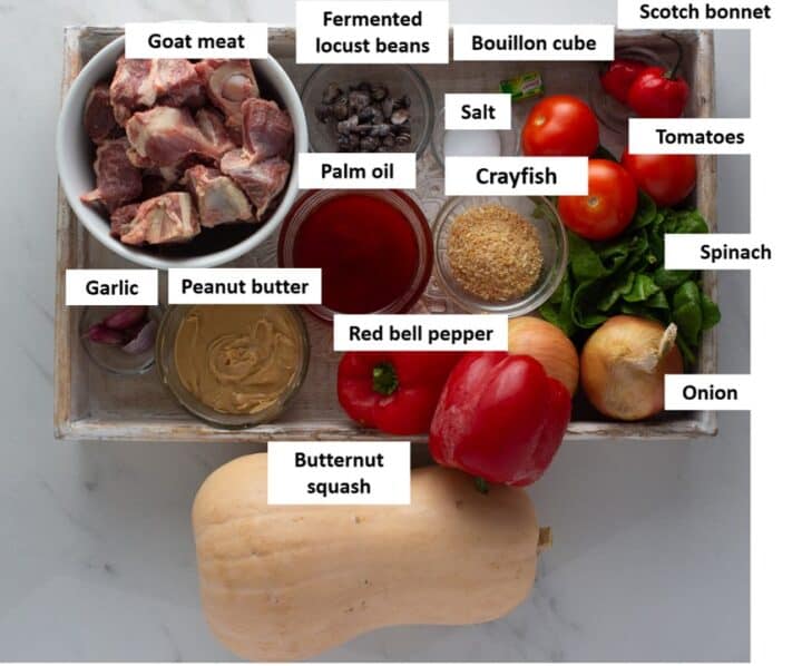 Ingredients for Miyan Taushe - Hausa Soup