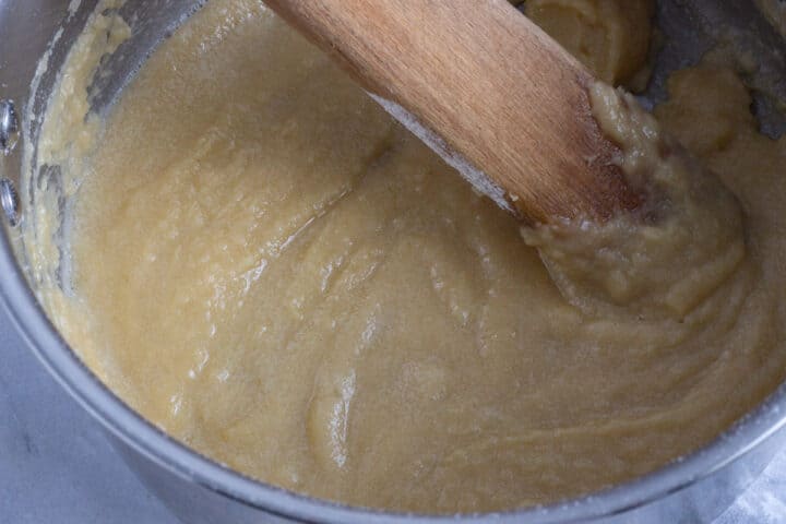 Butter and flour for macaroni bechamel in a pot