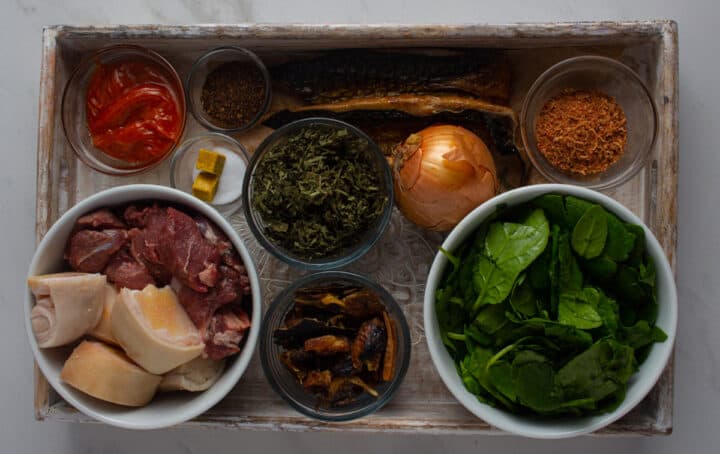 Ingredients for afang soup recipe