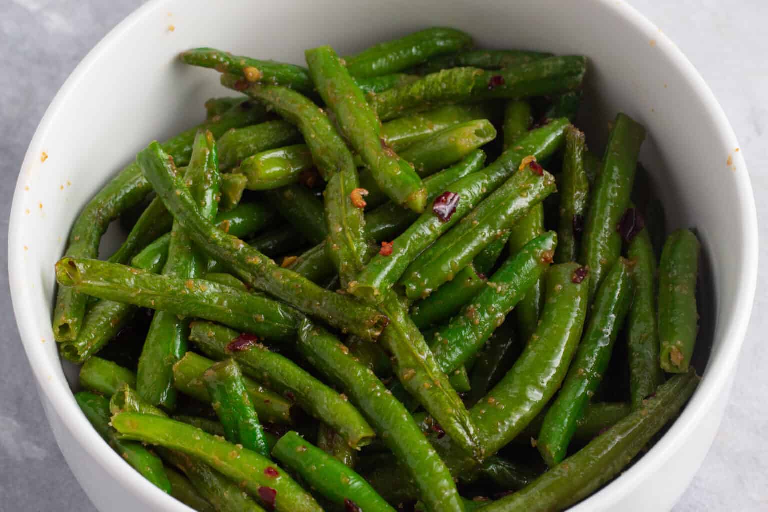 Air Fryer Frozen Green Beans · eat well abi